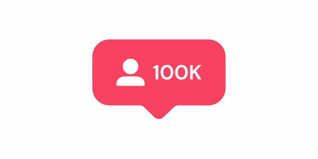 ícone 100k de seguidores no Instagram